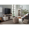Alaterre Furniture Savannah TV Cabinet, Ivory with Natural Wood Top ASVA10IVW